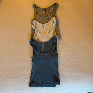 SKIMS Women's Tank Top set in Blue, Cream, and Olive Gray